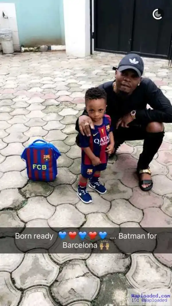 Cute Boy!! Olamide Poses With His Soldier-Boy, Miliano - See Photo